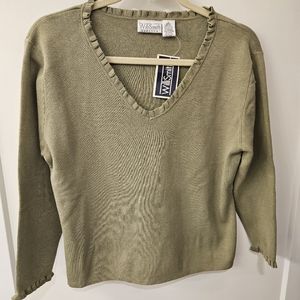 Silk Blend Will Smith Stretch Knit Top - Size L - a Green - NWT